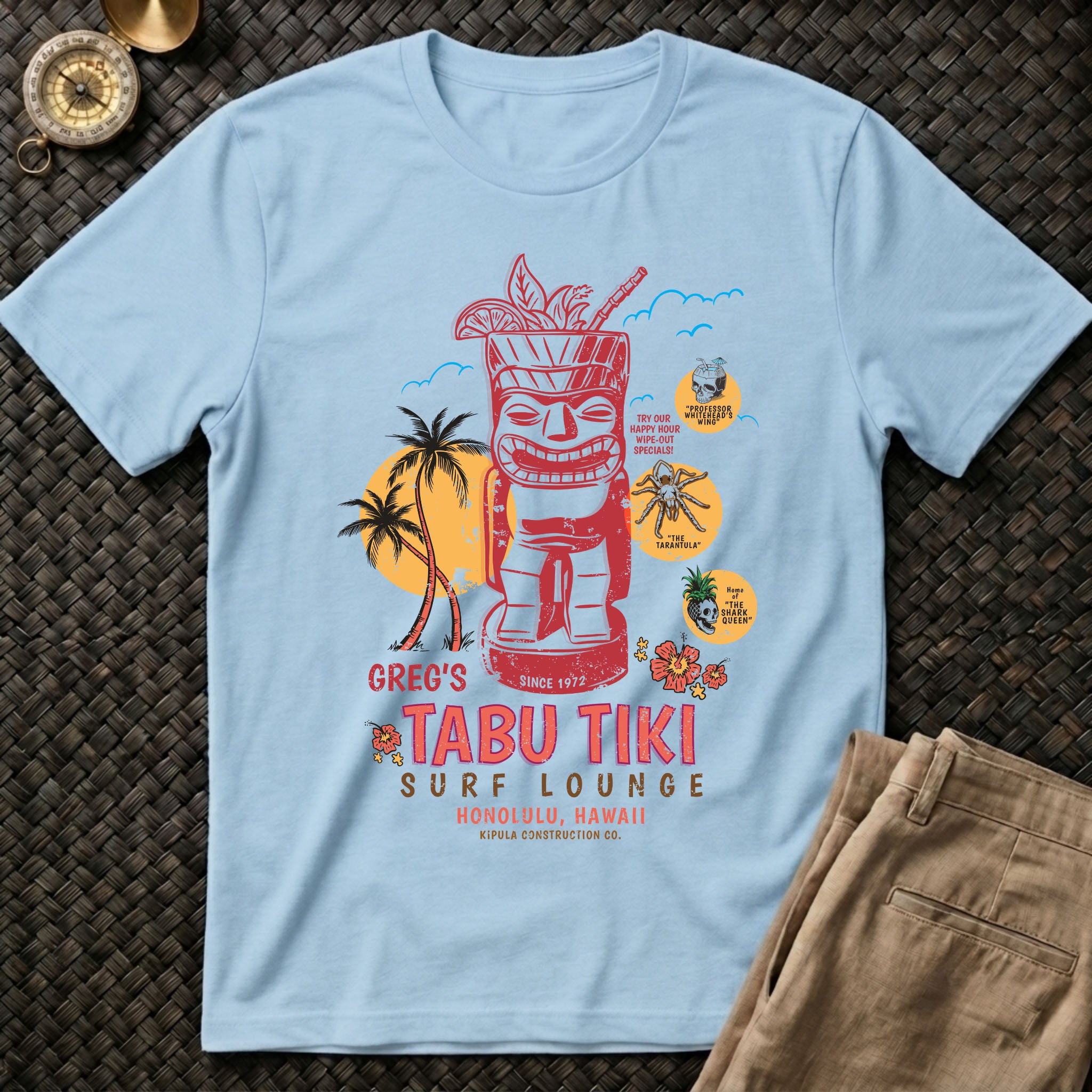 Gregs Tabu Tiki Surf Lounge T-Shirt