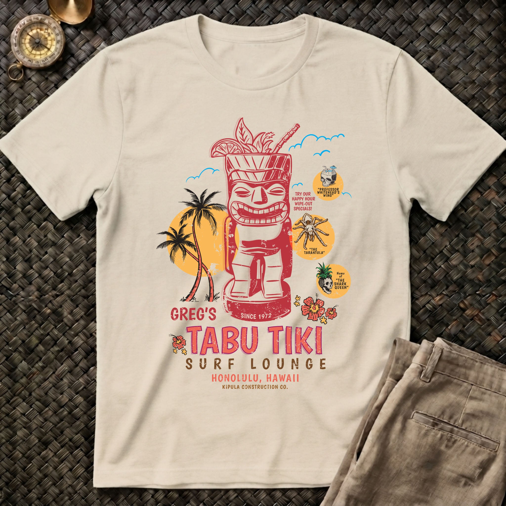 Gregs Tabu Tiki Surf Lounge T-Shirt