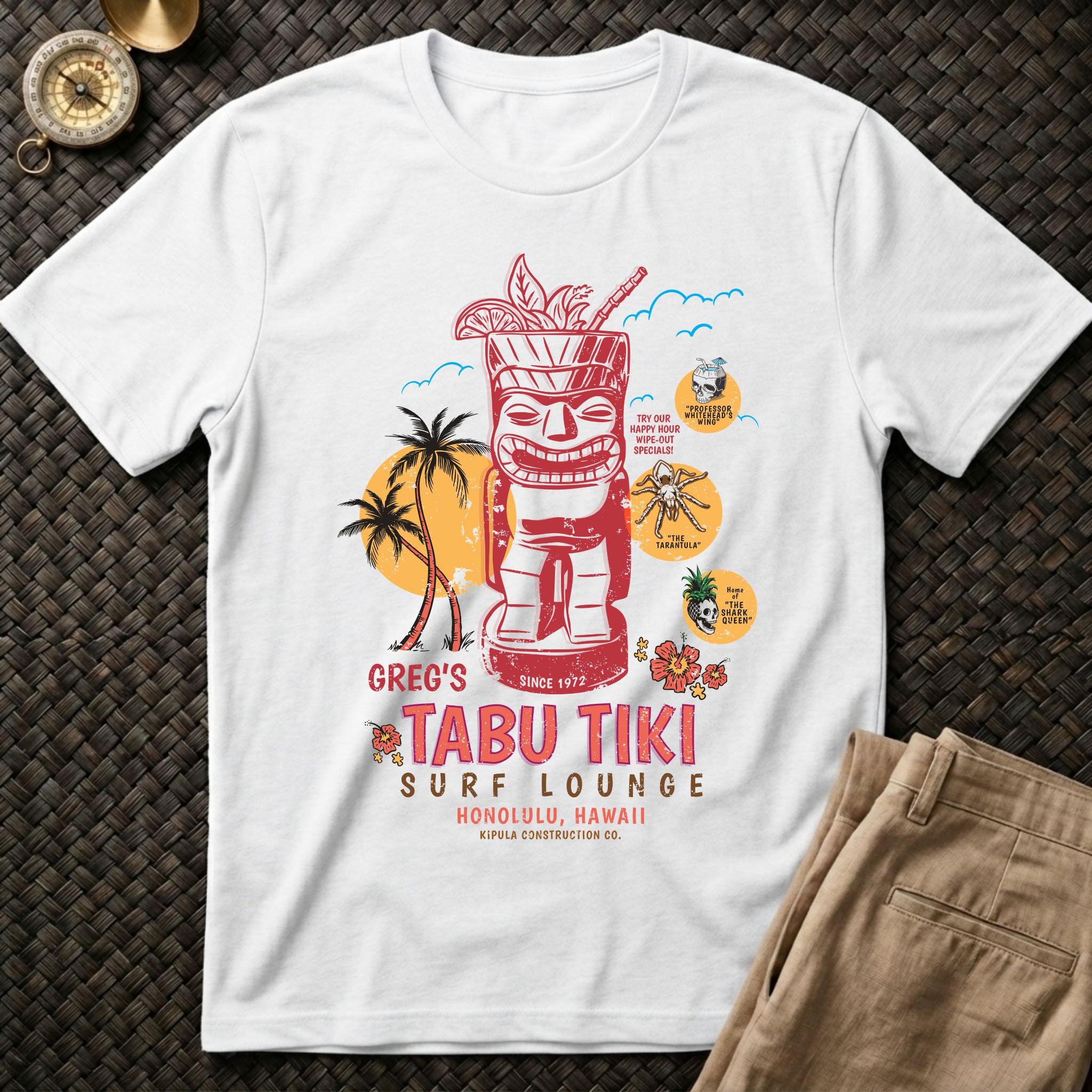Gregs Tabu Tiki Surf Lounge T-Shirt
